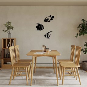 Acessório Decorativo de Metal Fishes – Preto – 21x26 cm, 24x26 cm, 20x