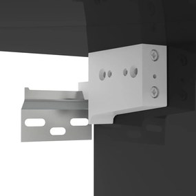 Armário de parede para TV derivados de madeira preto brilhante