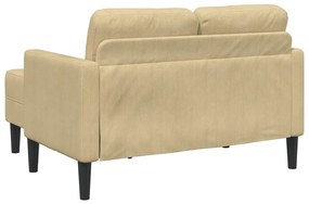 Sofá 2 lugares com Chaise em L 125cm linho verde-claro cinzento