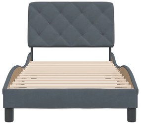 Estrutura de cama sem colchão 90x190 cm veludo cinzento-escuro