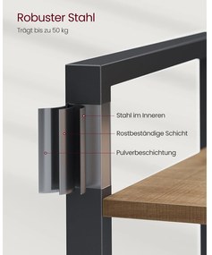 Estante para livros com 6 prateleiras, 30 x 80 x 186 cm, cor nogueira escura-preto