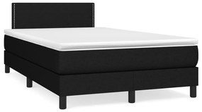 Cama boxspring com colchão 120x190 cm tecido preto
