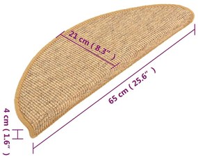 Tapetes de escada autoadesivos 15 pcs 65x21x4 cm laranja