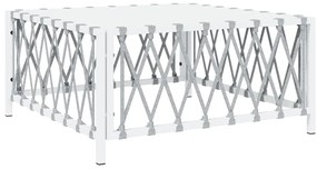 5 pcs conjunto lounge de jardim com almofadões aço branco