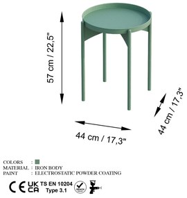 Mesa de Centro Shb-002-E – Verde – 44x57x44 cm | Tribo Home