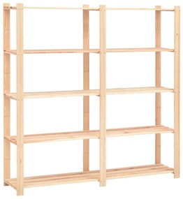 5 unidades arrumação 5 prateleiras 170x38x170cm pinho 500 kg
