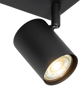 Moderno candeeiro de teto preto 3 luzes ajustável retangular - JEANA Moderno