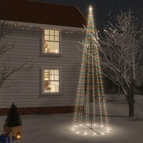 343501 vidaXL Árvore de Natal em cone 1134 LEDs 230x800 cm colorido