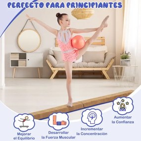 Trave de equilíbrio ginástica portátil dobrável de 240 CM com capa de camurça e espuma para equipamento de treino para crianças Azul