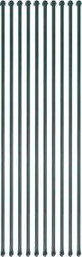 vidaXL Postes de jardim 10 pcs 1,5 m metal verde