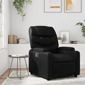 vidaXL Poltrona reclinável couro artificial preto