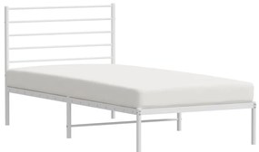 Estrutura de cama com cabeceira 90x200 cm metal branco