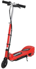 HOMCOM Trotinete Elétrica para Crianças + 7 Anos trotinete Dobrável com Altura Ajustável Bateria Recarregável 24V Velocidade até 12 km/h e Carga 50 kg 74x36x73-91 cm Vermelho