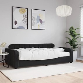 Sofá-cama com colchão 100x200 cm veludo preto