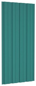 Painéis de telhado 12 pcs 100x45 cm aço galvanizado verde
