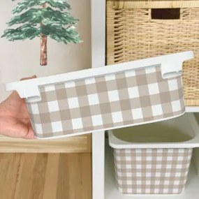 Autocolante para caixa IKEA TROFAST - Padrão xadrez bege