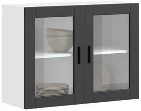 Armário de parede de cozinha com porta de vidro Porto preto