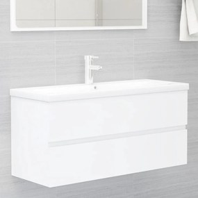 Armário de lavatório 100x38,5x45 cm contraplacado branco