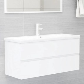 vidaXL Armário de lavatório derivados de madeira branco