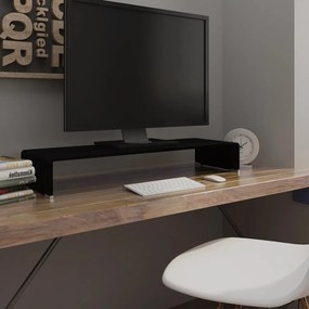 vidaXL Suporte de TV/monitores em vidro preto 90x30x13 cm