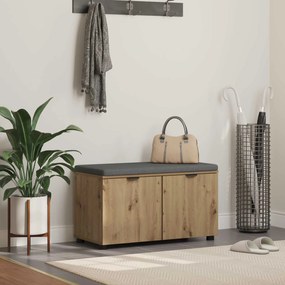 vidaXL Banco de Hall com almofada Carvalho Artesanal 80 x 46 x 46 cm