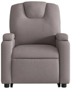 Poltrona elevatória de massagens tecido cinzento-acastanhado