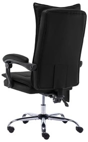 Cadeira de escritório c/ função massagem couro artificial preto