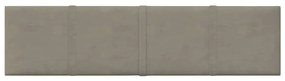 Painel de parede 12 pcs 60x15 cm veludo 1,08 m² cinza-claro