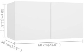 4 pcs conjunto de móveis de TV derivados de madeira branco