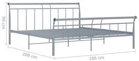Estrutura de cama 180x200 cm metal cinzento