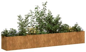 vidaXL Floreira enferrujada 280x40x40 cm aço resistente