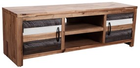 Móvel de TV em madeira de acácia maciça 120x35x45 cm