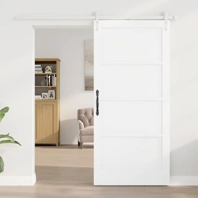Porta Deslizante vidaXL com Conjunto de Hardware Branco 93x202 cm Made