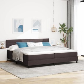 vidaXL Cama Box com Colchão Castanho 200x200 cm Tecido