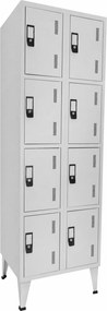 Cacifo Metálico Duplo Cinza 8 Cacifos 1900 × 600 × 500 mm - Standard