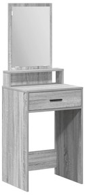 Mesa de Maquilhagem vidaXL com Gavetas Cinzento Sonoma 50x41x140 cm