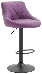 Banco de bar Lazio em couro sintético e com estrutura preta 46 x 83-104 x 49 cm Roxo