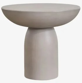 Mesa Auxiliar Para Jardim Redonda Ø50 Cm Em Cimento Zenadia Cinzento Areia - Sklum