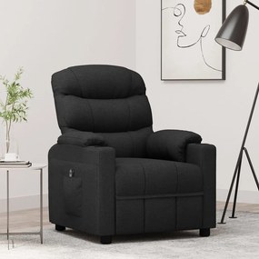 vidaXL Poltrona elevatória tecido preto