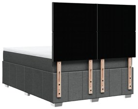 Cama com molas/colchão 140x190 cm tecido cinzento-escuro