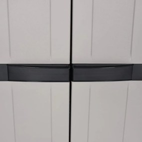 Móvel de arrumação para exterior 65x37x165 PP cinzento e preto