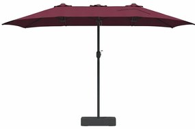 Guarda-sol de Jardim Vermelho bordô 385 x 209 x 244 cm tecido