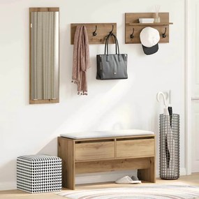 vidaXL Conjunto de móveis de corredor com gaveta 4 pcs Carvalho preto