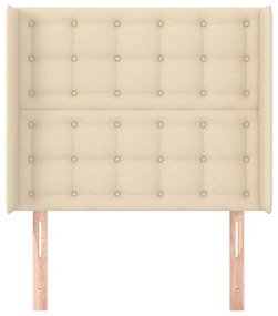 Cabeceira de cama c/ abas tecido 93x16x118/128 cm creme