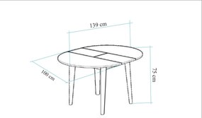 Conjunto de Mesa de Jantar Extensível e Cadeiras Vina – Nogueira e Ant