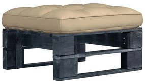 vidaXL Otomana de paletes para jardim pinho impregnado a preto