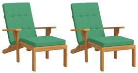 Almofadões p/ cadeira de terraço 2 pcs tecido oxford verde