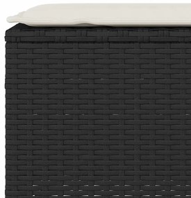 Banco de jardim com almofadão 110x30x40,5 cm vime PE preto