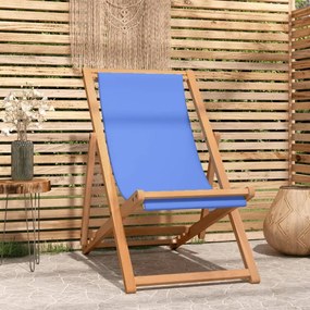43803 vidaXL Cadeira de pátio em teca 56x105x96 cm azul