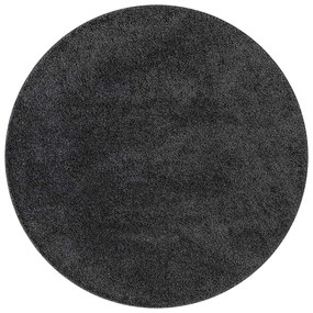 Tapete Shaggy com Fundo de Látex Cinza Escuro ø120 cm